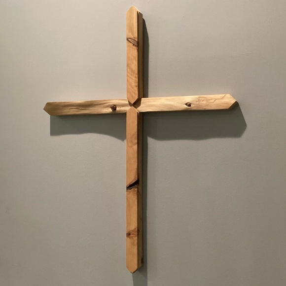 Other - 🟤 Beautiful Hand Crafted Solid Wood Large Cross - Excellent Condition - Unique